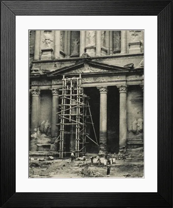 Framed Print : Petra repairs 1962, Jordan Framed Print : Petra repairs 1962, Jordan