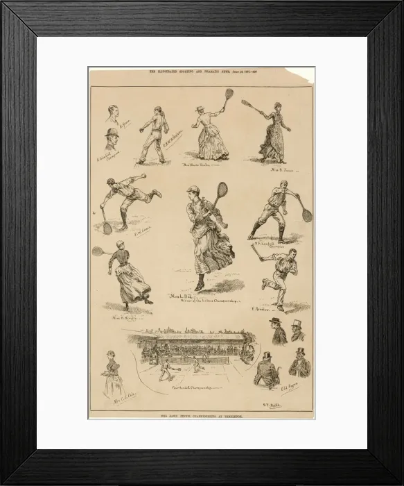 Framed Print : Lawn Tennis Championship at Wimbledon 1887 Framed Print : Lawn Tennis Championship at Wimbledon 1887