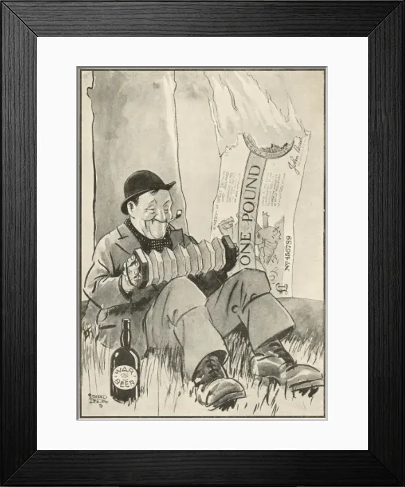 Framed Print : Nero. A rather drunk looking man smoking a pipe Framed Print : Nero. A rather drunk looking man smoking a pipe