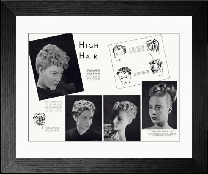 Framed Print : 1938 hairstlyes for women Framed Print : 1938 hairstlyes for women