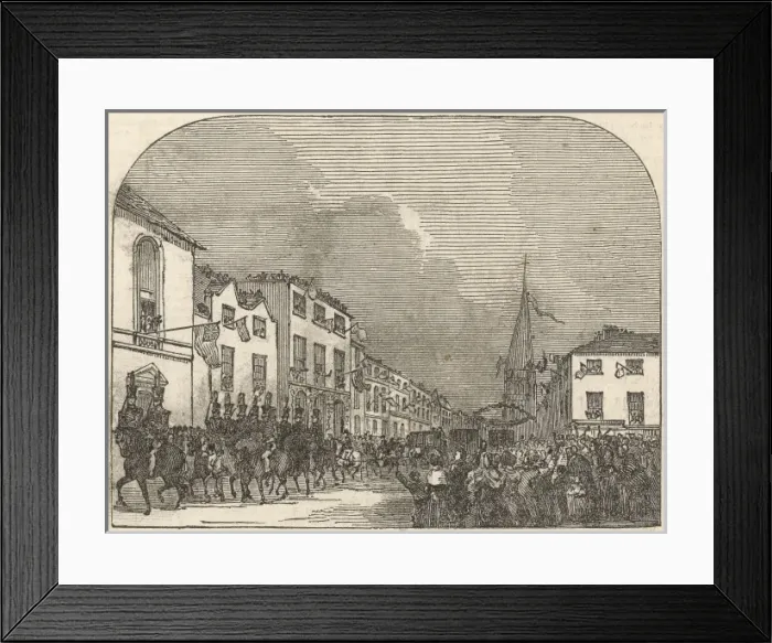 Framed Print : Royal progress through Chesterfield Framed Print : Royal progress through Chesterfield