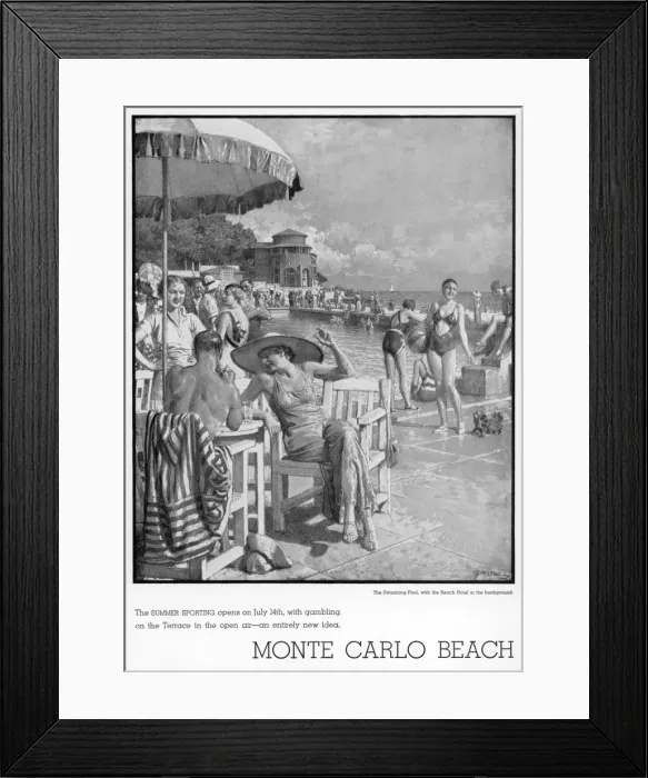 Framed Print : Monte Carlo advertisement Framed Print : Monte Carlo advertisement