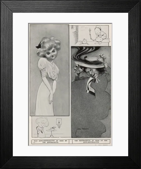 Framed Print : The suffrage debate: two extreme portraits Framed Print : The suffrage debate: two extreme portraits