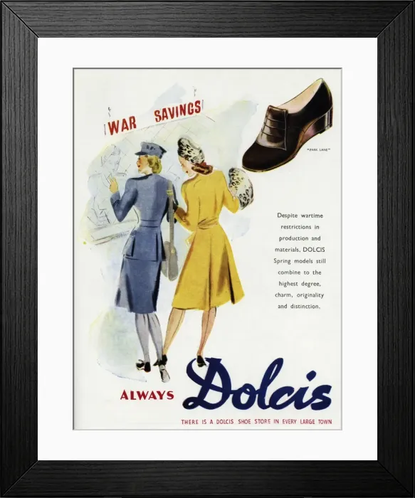 Framed Print : Advert for Dolcis shoes 1943 Framed Print : Advert for Dolcis shoes 1943