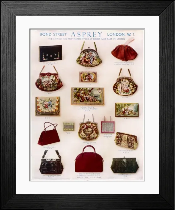 Framed Print : Asprey handbags advertisement Framed Print : Asprey handbags advertisement