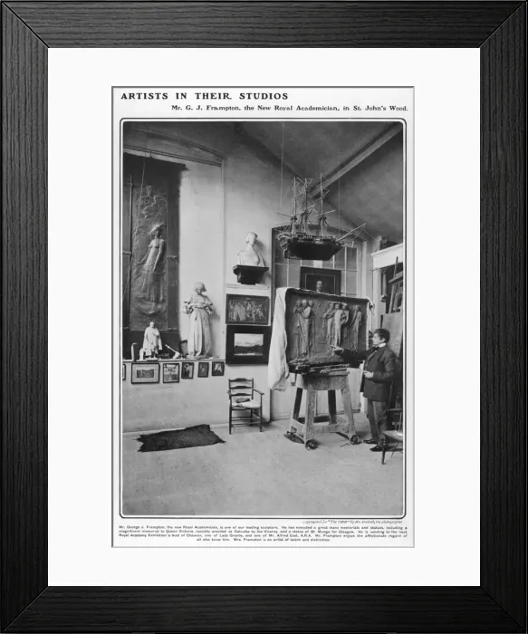 Framed Print : George Frampton in his studio