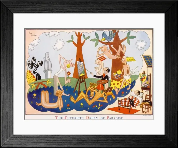 Framed Print : The Futurists Dream of Paradise by Leslie Butler Framed Print : The Futurists Dream of Paradise by Leslie Butler