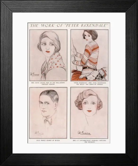 Framed Print : Portrait sketches by