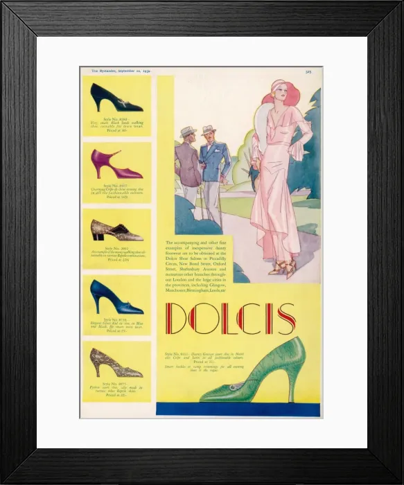 Framed Print : Dolcis shoes advertisement Framed Print : Dolcis shoes advertisement
