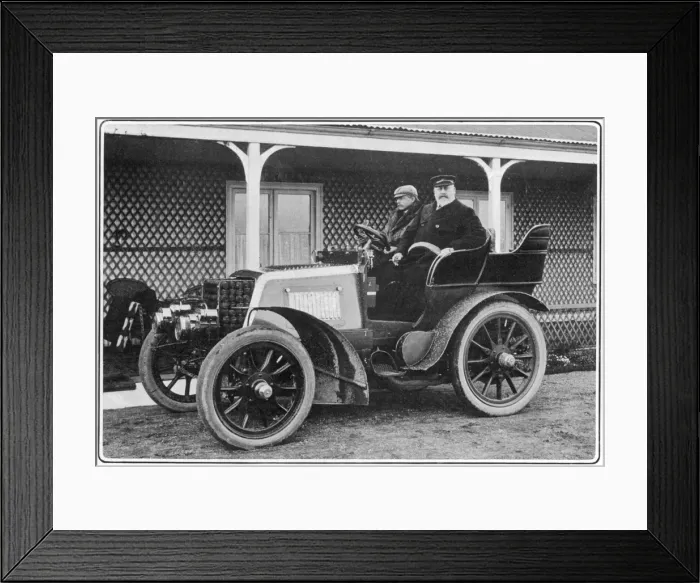 Framed Print : King Edward VII in his motor car