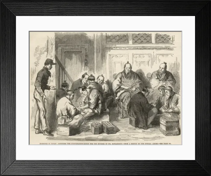 Framed Print : Counting compensation money for murder of Mr Richardson