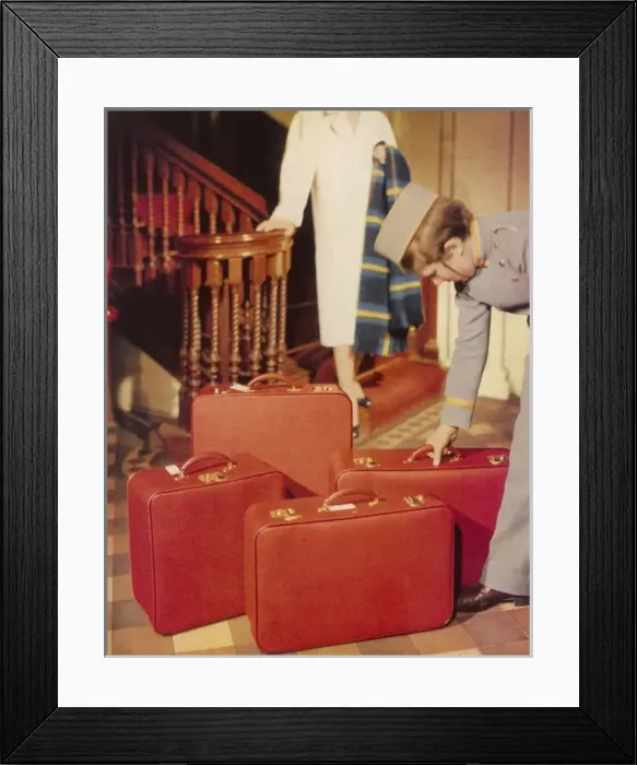 Framed Print : Elegant luggage 1956