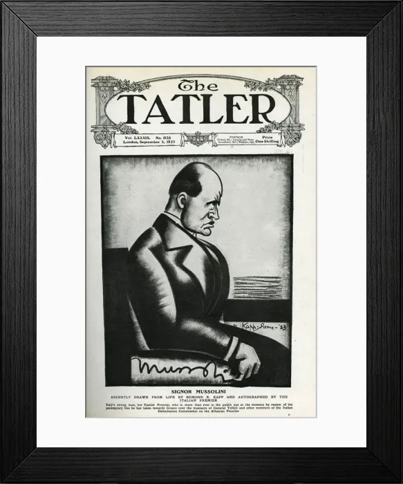 Framed Print : Tatler cover featuring Mussolini