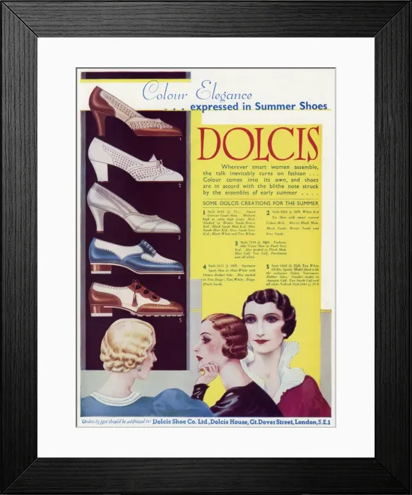 Framed Print : Advert for Dolcis shoes 1933 Framed Print : Advert for Dolcis shoes 1933