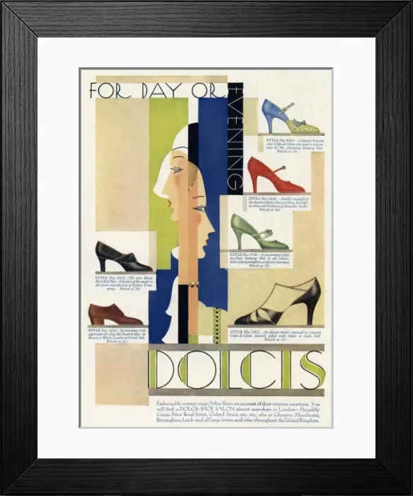 Framed Print : Dolcis Shoe Advert 1930 Framed Print : Dolcis Shoe Advert 1930