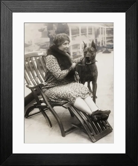 Framed Print : Helen Keller with her Great Dane Framed Print : Helen Keller with her Great Dane
