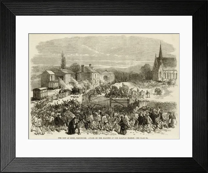 Framed Print : Riot at Mold in Flintshire