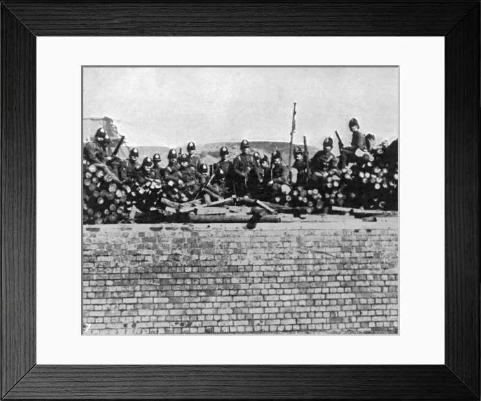 Framed Print : Soldiers at Brynkinalt Colliery, 1912