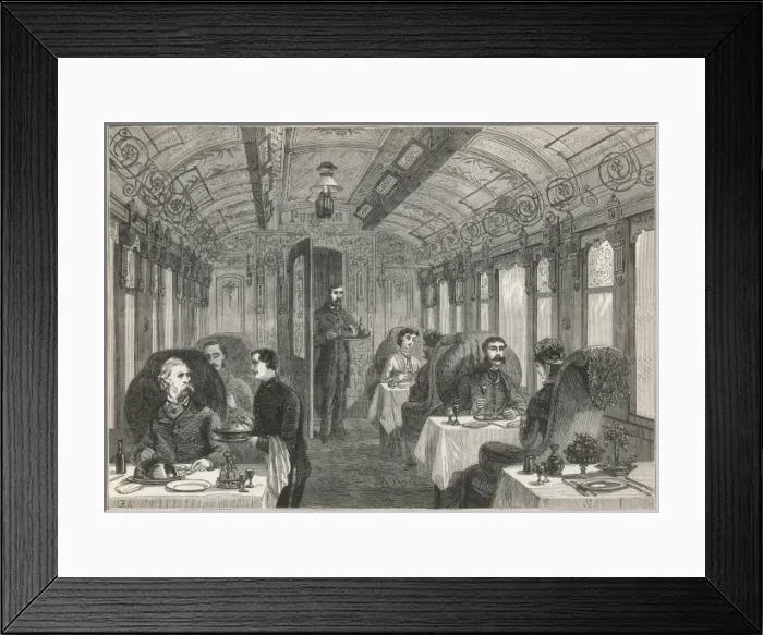 Framed Print : Dining car on the Great Northern Railway Framed Print : Dining car on the Great Northern Railway