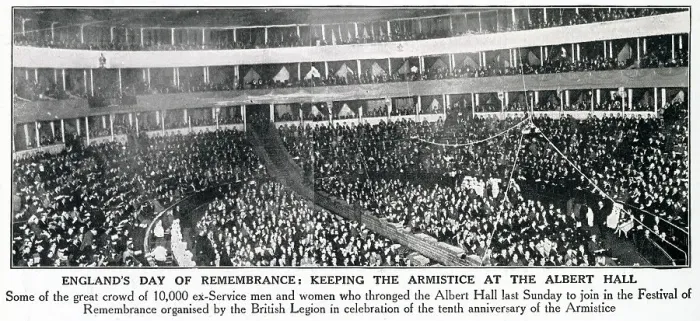 Framed Print : 10, 000 ex-servicemen and women attend The Festival of Remembrance on Armistice Day evening (11th November) at The Royal Albert Hall - an event organised by the British Legion. Date: 1928 Framed Print : 10, 000 ex-servicemen and women attend The Festival of Remembrance on Armistice Day evening (11th November) at The Royal Albert Hall - an event organised by the British Legion. Date: 1928