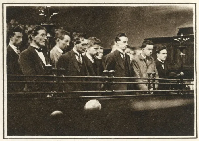 Framed Print : 16 Sinn Fein Members in dock - City Police Court, Manchester Framed Print : 16 Sinn Fein Members in dock - City Police Court, Manchester