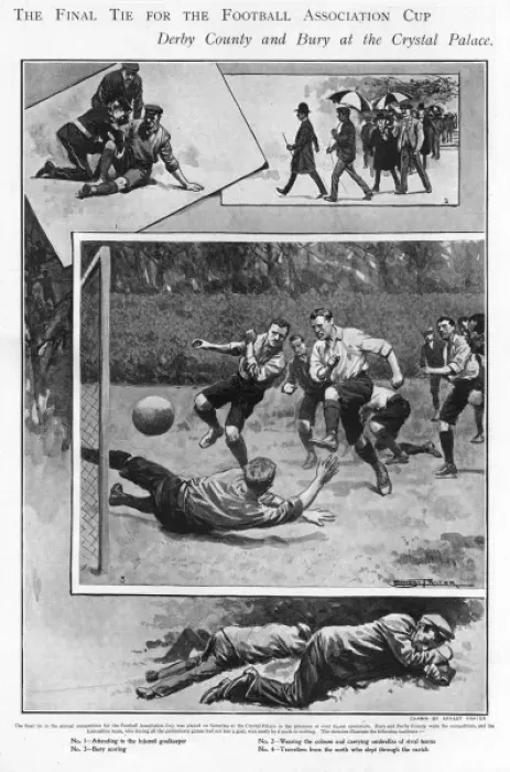 Framed Print : 1903 FA Cup Final: Derby County beats Bury 6-0