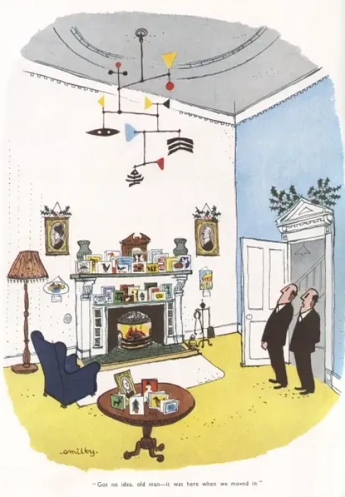 Framed Print : 1950s Christmas decorations cartoon Framed Print : 1950s Christmas decorations cartoon