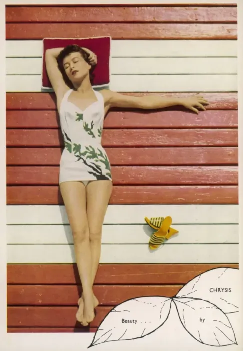 Framed Print : 1950s sunbathing Framed Print : 1950s sunbathing