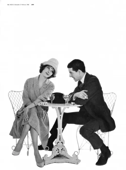 Framed Print : 1960s fashion, courtship wearing John Cavanagh suit