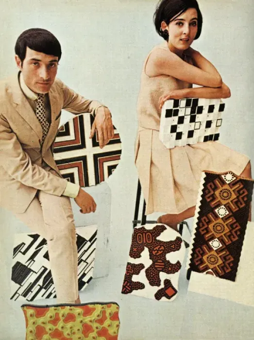 Framed Print : 1960s interior designers with their work Framed Print : 1960s interior designers with their work
