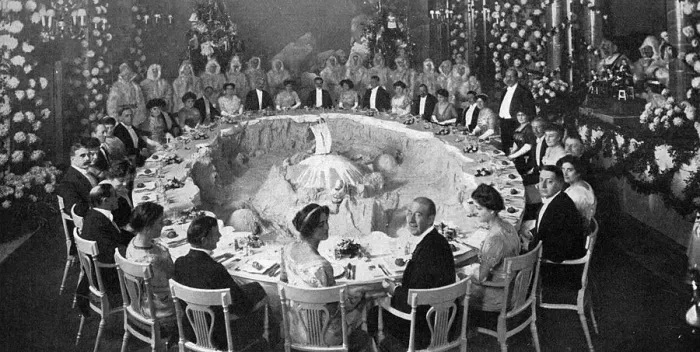 Framed Print : A 2000 dinner party at the Savoy, 1910 Framed Print : A 2000 dinner party at the Savoy, 1910