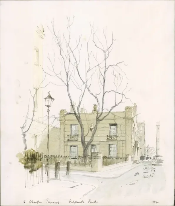 Framed Print : 5 Chester Terrace, Regents Park, by Sir Hugh Maxwell Casson Framed Print : 5 Chester Terrace, Regents Park, by Sir Hugh Maxwell Casson