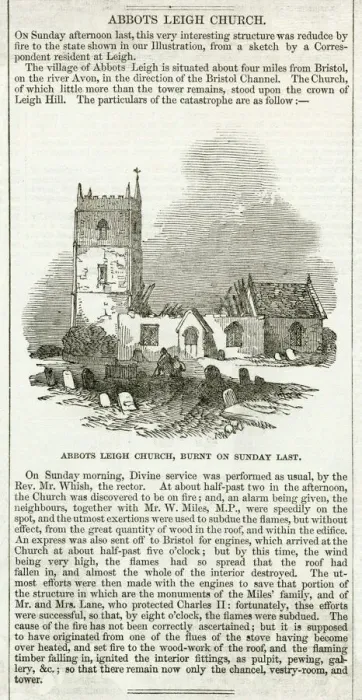 Framed Print : Abbots Leigh church after the fire Framed Print : Abbots Leigh church after the fire