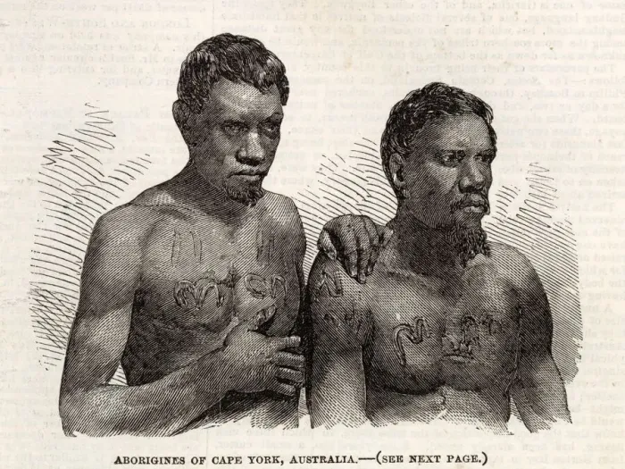 Framed Print : Two aboriginal men, named Garicha and Boyguda, of Cape York, Australia Framed Print : Two aboriginal men, named Garicha and Boyguda, of Cape York, Australia