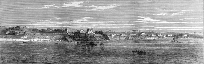 Framed Print : Accra and its coastline in 1873