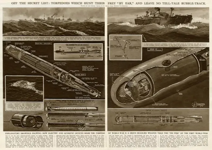 Framed Print : Acoustic torpedoes by G. H. Davis Framed Print : Acoustic torpedoes by G. H. Davis