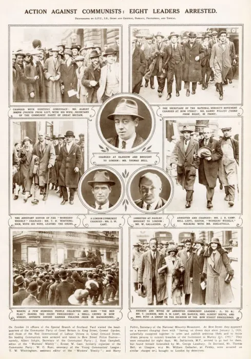 Framed Print : Action against Communists - Eight leaders arrested. Date: 1925