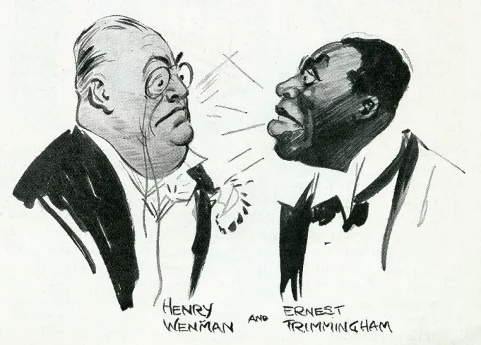 Framed Print : Actor Ernest Trimmingham (1880-1942) - Actor in the role of the Bandleader The Dippers at The Criterion, pictured with Henry Wenham (in the role of Lord Mellingham)