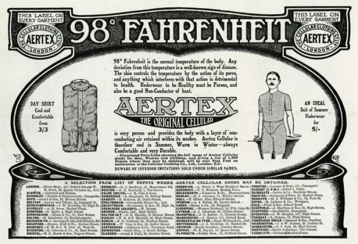 Framed Print : Advert for Aertex mens underwear 1907 Framed Print : Advert for Aertex mens underwear 1907