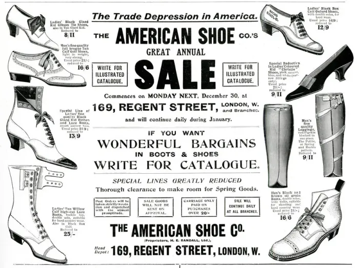 Framed Print : Advert for American Shoe Company 1907 Framed Print : Advert for American Shoe Company 1907