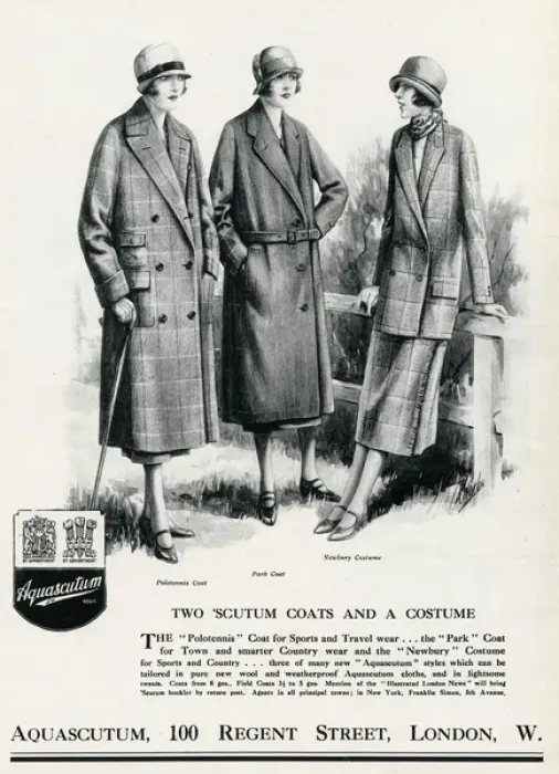 Framed Print : Advert for Aquascutum coats 1925