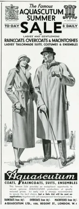 Framed Print : Advert for Aquascutum coats 1934 Framed Print : Advert for Aquascutum coats 1934