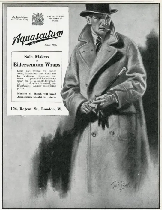 Framed Print : Advert for Aquascutum mens coats 1923 Framed Print : Advert for Aquascutum mens coats 1923