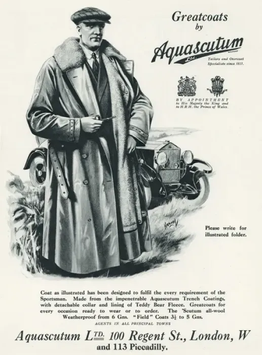 Framed Print : Advert for Aquascutum mens coats 1929 Framed Print : Advert for Aquascutum mens coats 1929