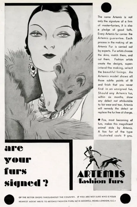 Framed Print : Advert for Artemis fashion furs 1930 Framed Print : Advert for Artemis fashion furs 1930