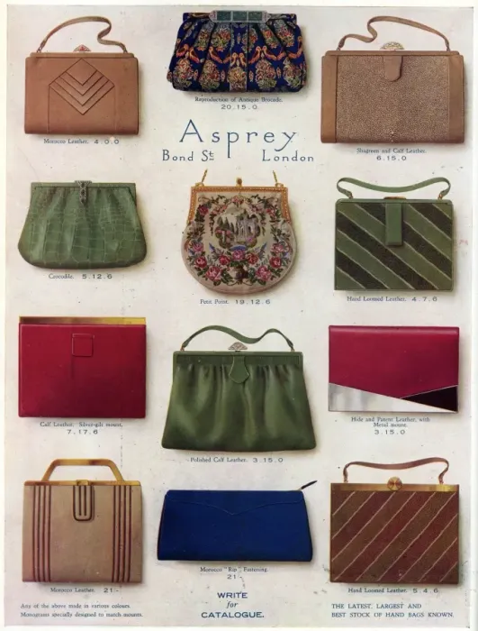 Framed Print : Advert for Asprey clutch bags 1928 Framed Print : Advert for Asprey clutch bags 1928