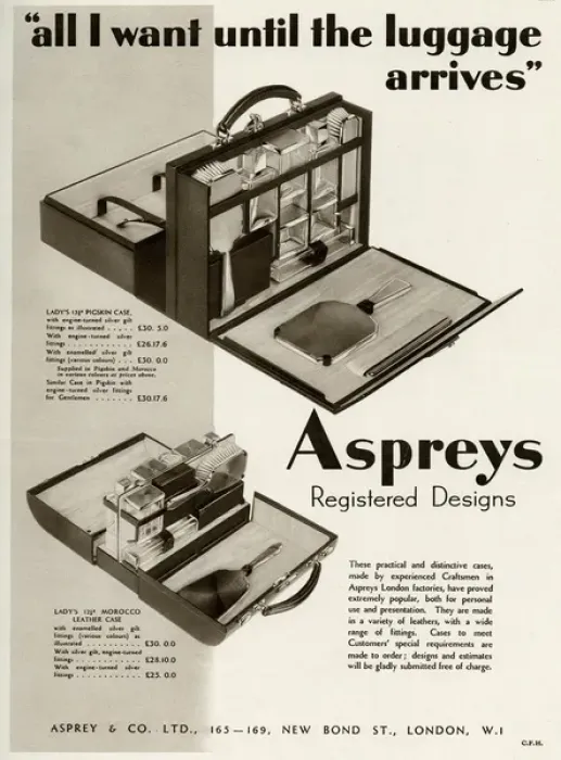 Framed Print : Advert for Asprey dressing case 1934 Framed Print : Advert for Asprey dressing case 1934