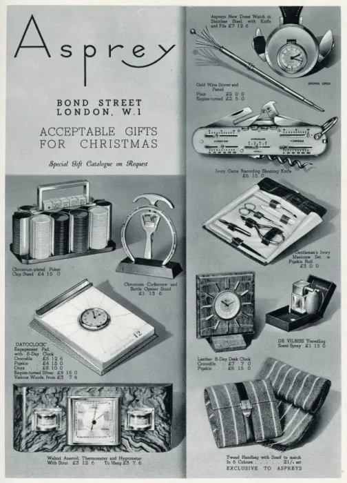 Framed Print : Advert for Asprey gift for christmas 1936 Framed Print : Advert for Asprey gift for christmas 1936