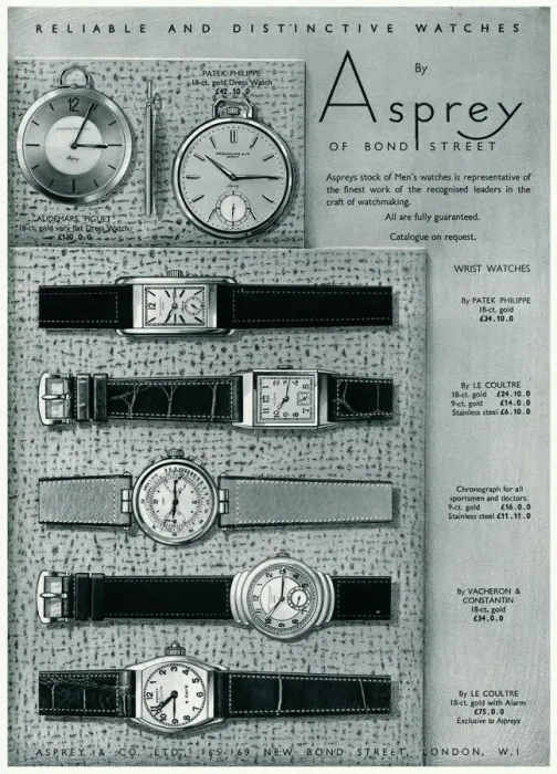 Framed Print : Advert for Asprey mens leather wrist watches 1938 Framed Print : Advert for Asprey mens leather wrist watches 1938