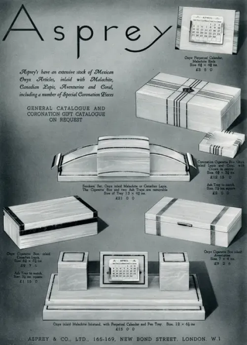 Framed Print : Advert for Asprey Mexican onyx articles 1937 Framed Print : Advert for Asprey Mexican onyx articles 1937